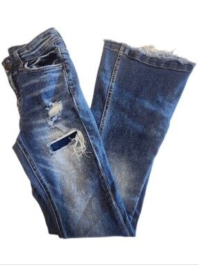 Bridge By GLY Distressed Skinny Flare Leg Jeans, 24